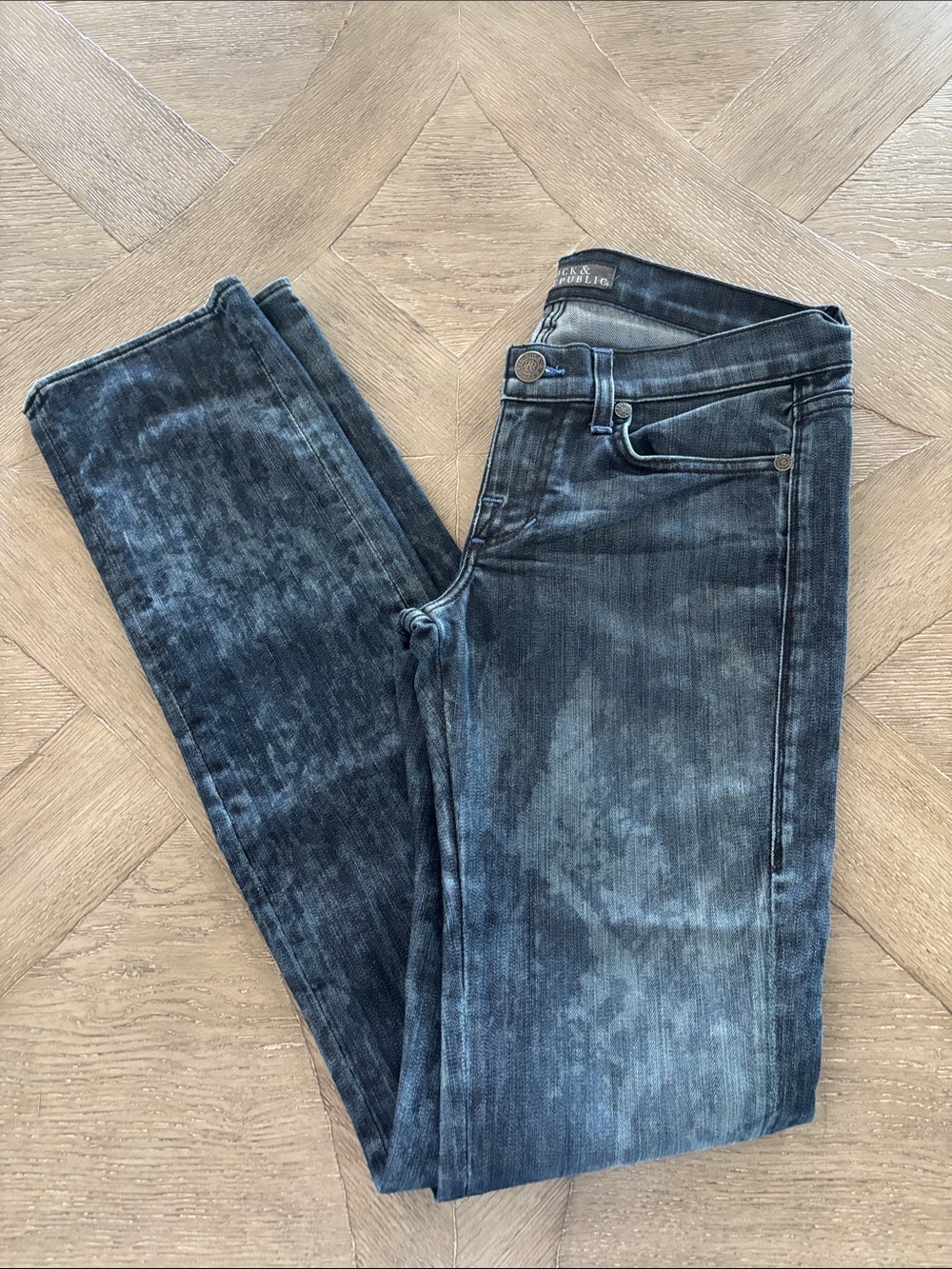 Rock & Republic Men's Washed Black Slim Straight Jeans